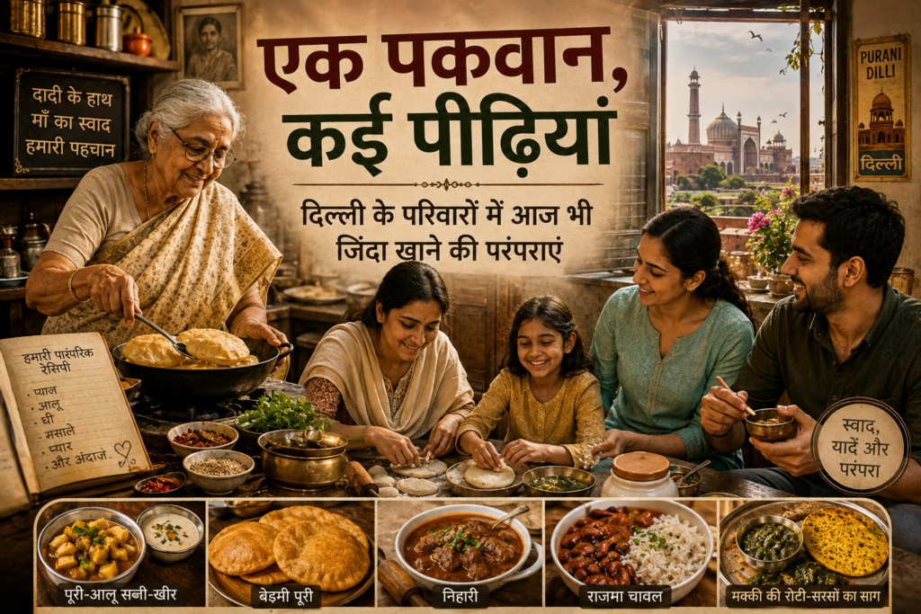 दिल्ली के परिवारों में कई पीढ़ियों से बन रहे पारंपरिक पकवान और घरेलू खाने की परंपराएं